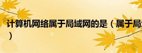 计算机网络属于局域网的是（属于局域网的是）