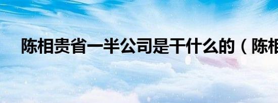 陈相贵省一半公司是干什么的（陈相贵）