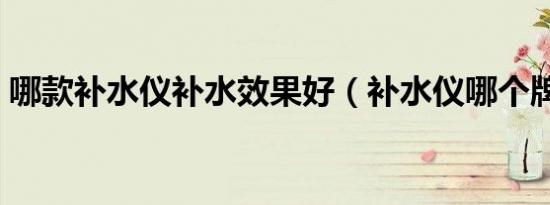 哪款补水仪补水效果好（补水仪哪个牌子好）