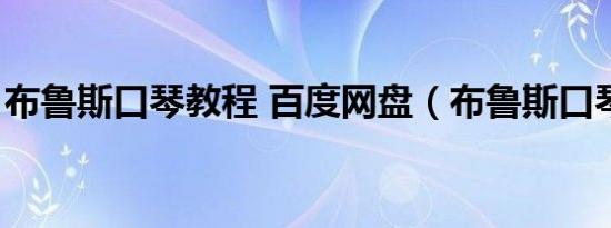 布鲁斯口琴教程 百度网盘（布鲁斯口琴教程）
