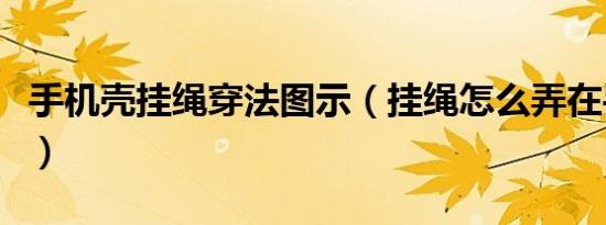 手机壳挂绳穿法图示（挂绳怎么弄在手机壳上）