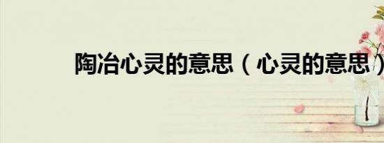 陶冶心灵的意思（心灵的意思）