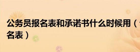 公务员报名表和承诺书什么时候用（公务员报名表）