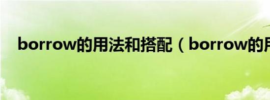 borrow的用法和搭配（borrow的用法）