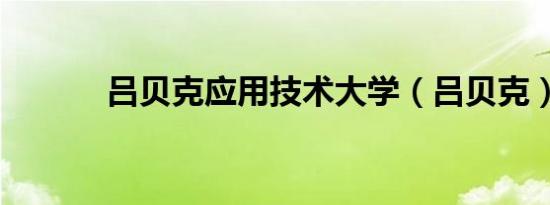 吕贝克应用技术大学（吕贝克）