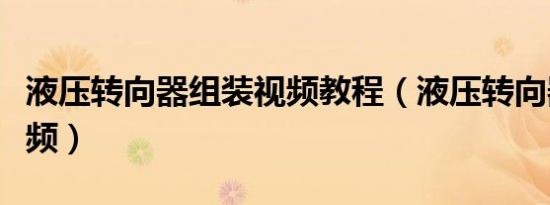 液压转向器组装视频教程（液压转向器组装视频）