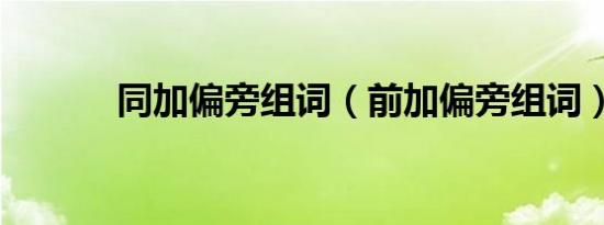 同加偏旁组词（前加偏旁组词）