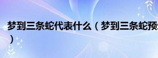 梦到三条蛇代表什么（梦到三条蛇预示着什么）