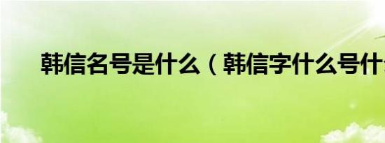 韩信名号是什么（韩信字什么号什么）