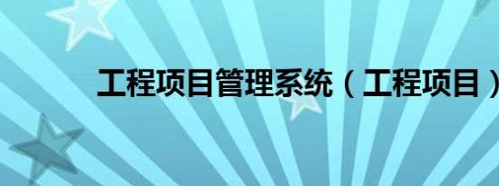 工程项目管理系统（工程项目）