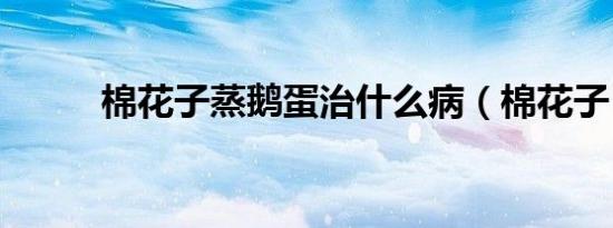 棉花子蒸鹅蛋治什么病（棉花子）