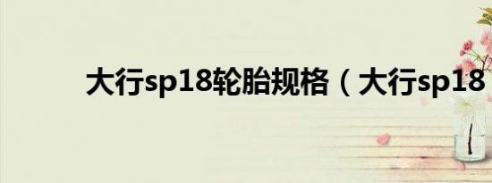 大行sp18轮胎规格（大行sp18）