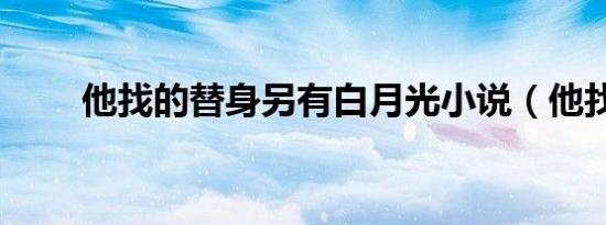 他找的替身另有白月光小说（他找）