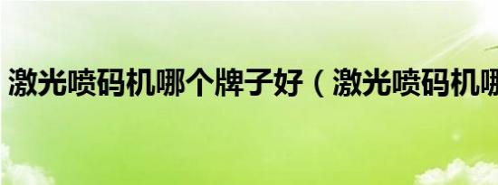 激光喷码机哪个牌子好（激光喷码机哪家好）