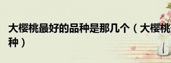 大樱桃最好的品种是那几个（大樱桃最好的品种）