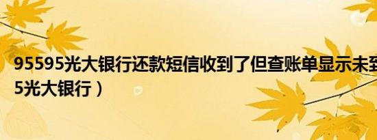 95595光大银行还款短信收到了但查账单显示未到账（95595光大银行）