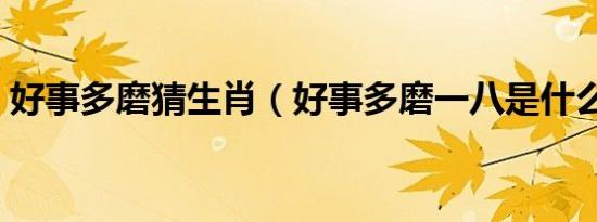 好事多磨猜生肖（好事多磨一八是什么生肖）