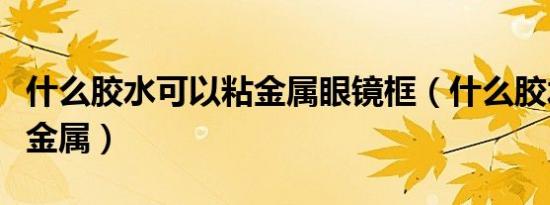 什么胶水可以粘金属眼镜框（什么胶水可以粘金属）