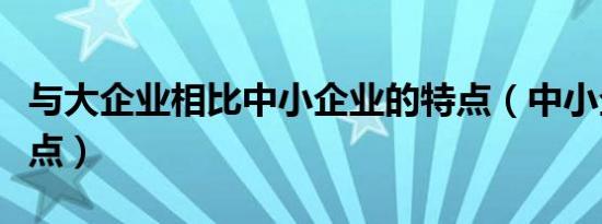 与大企业相比中小企业的特点（中小企业的特点）
