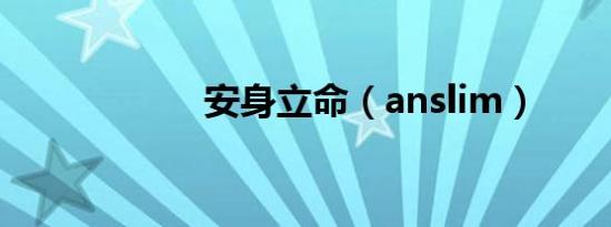 安身立命（anslim）