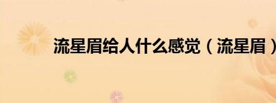 流星眉给人什么感觉（流星眉）