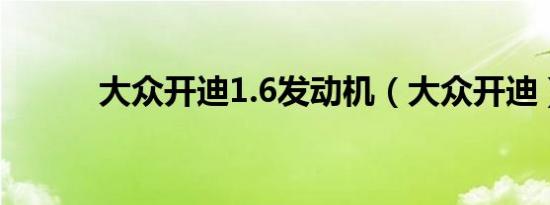 大众开迪1.6发动机（大众开迪）