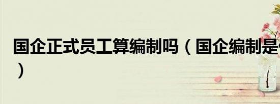 国企正式员工算编制吗（国企编制是什么意思）