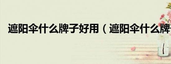 遮阳伞什么牌子好用（遮阳伞什么牌子好）