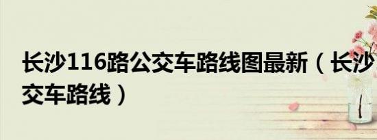 长沙116路公交车路线图最新（长沙116路公交车路线）