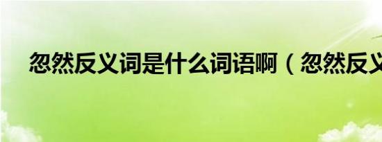 忽然反义词是什么词语啊（忽然反义词）
