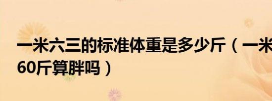 一米六三的标准体重是多少斤（一米八男生160斤算胖吗）