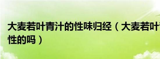 大麦若叶青汁的性味归经（大麦若叶青汁是寒性的吗）