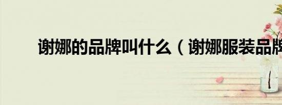 谢娜的品牌叫什么（谢娜服装品牌）