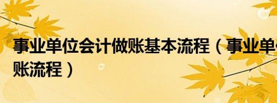 事业单位会计做账基本流程（事业单位会计做账流程）