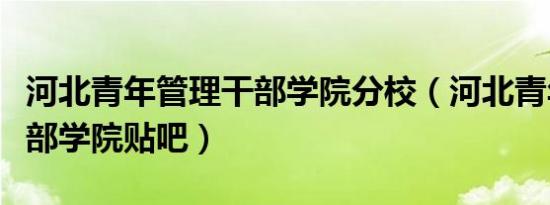 河北青年管理干部学院分校（河北青年管理干部学院贴吧）