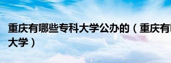 重庆有哪些专科大学公办的（重庆有哪些专科大学）