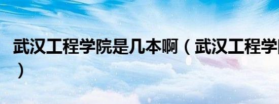 武汉工程学院是几本啊（武汉工程学院是几本）