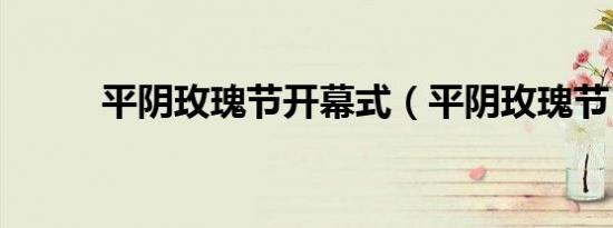 平阴玫瑰节开幕式（平阴玫瑰节）