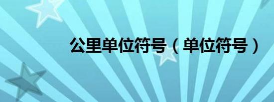 公里单位符号（单位符号）