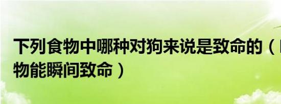 下列食物中哪种对狗来说是致命的（吃什么食物能瞬间致命）