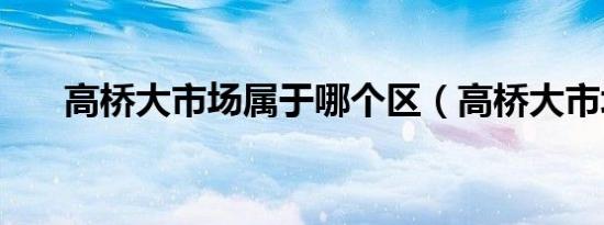高桥大市场属于哪个区（高桥大市场）