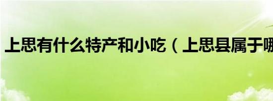 上思有什么特产和小吃（上思县属于哪个市）