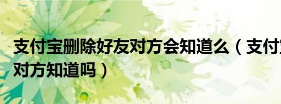 支付宝删除好友对方会知道么（支付宝删好友对方知道吗）