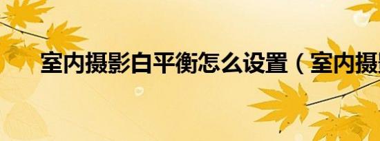 室内摄影白平衡怎么设置（室内摄影）