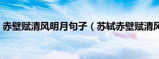 赤壁赋清风明月句子（苏轼赤壁赋清风明月）