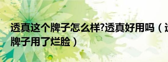 透真这个牌子怎么样?透真好用吗（透真这个牌子用了烂脸）