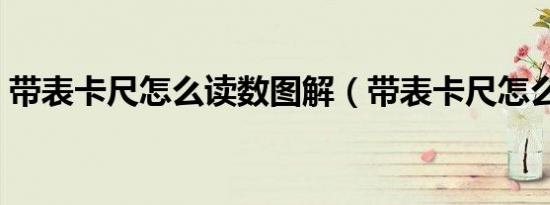 带表卡尺怎么读数图解（带表卡尺怎么读数）