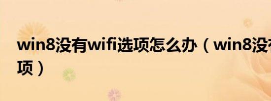 win8没有wifi选项怎么办（win8没有wifi选项）