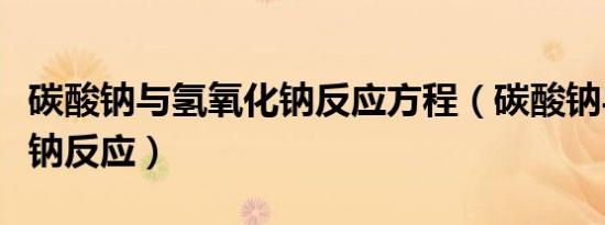 碳酸钠与氢氧化钠反应方程（碳酸钠与氢氧化钠反应）