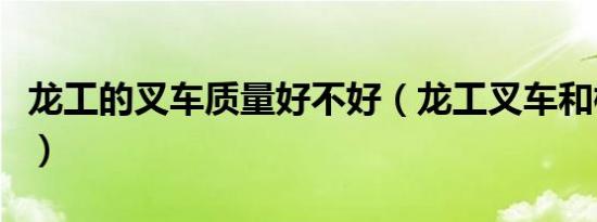 龙工的叉车质量好不好（龙工叉车和柳工叉车）